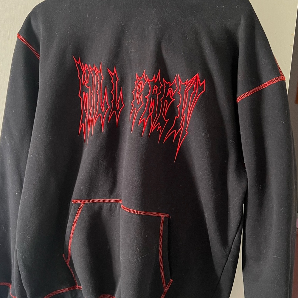 Black with red stitching KILL CREW heavy cream thick sweatshirt. Medium.
